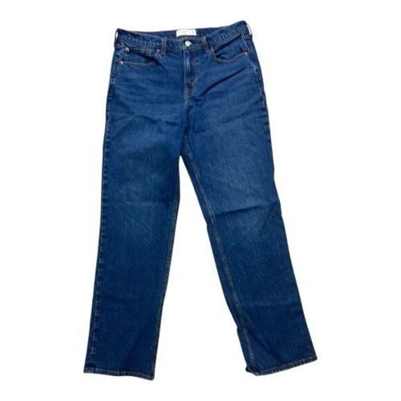 Abercrombie & Fitch Women Blue Size 30/10R The Straight Mid Rise Mid Wash Jeans - Picture 2 of 13